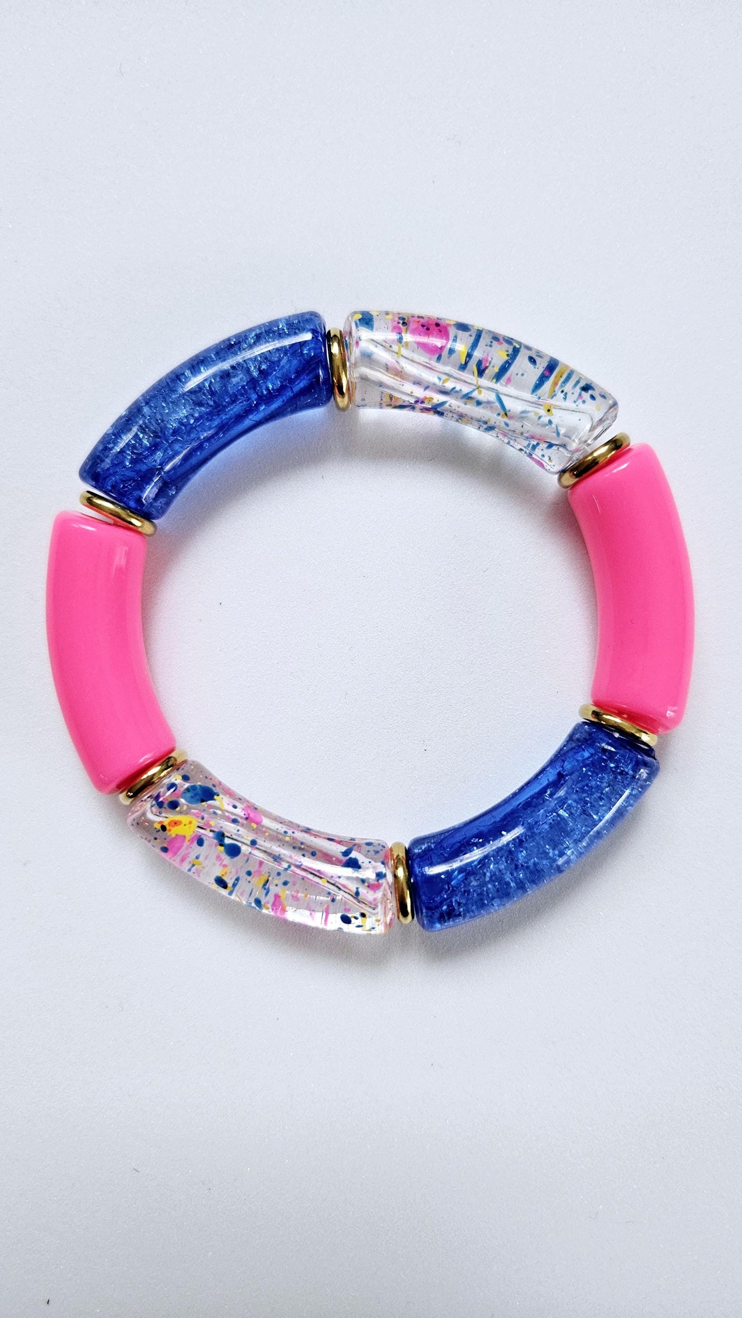 ANNA | Jonc acrylique perles tubes incurvées | MAXI Mykonos