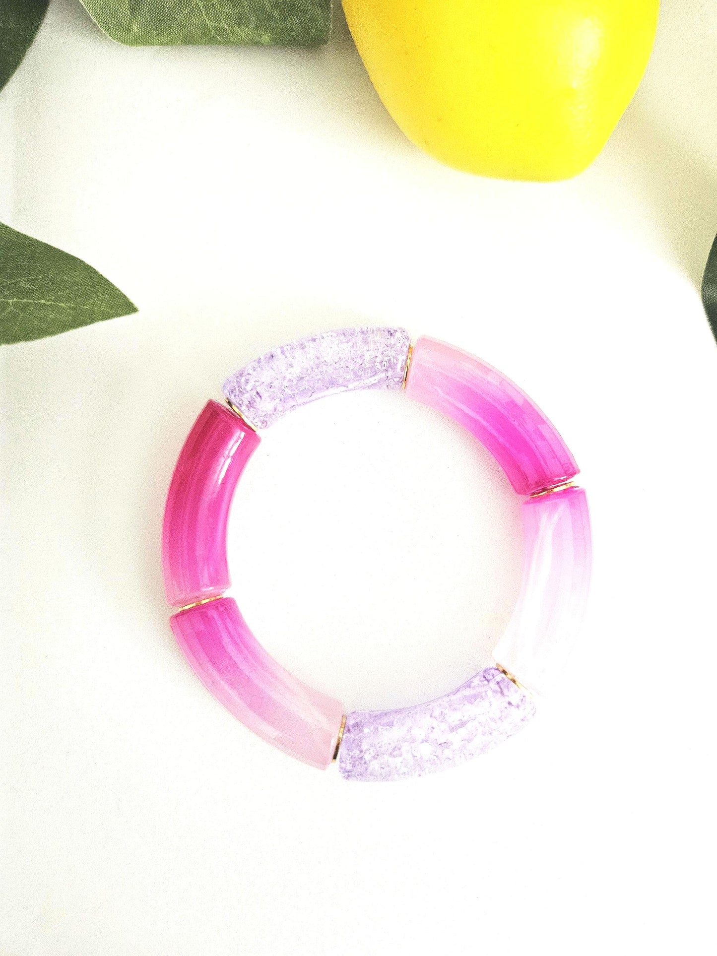 ANNA | Bracelet jonc perles incurvées | Rainbow