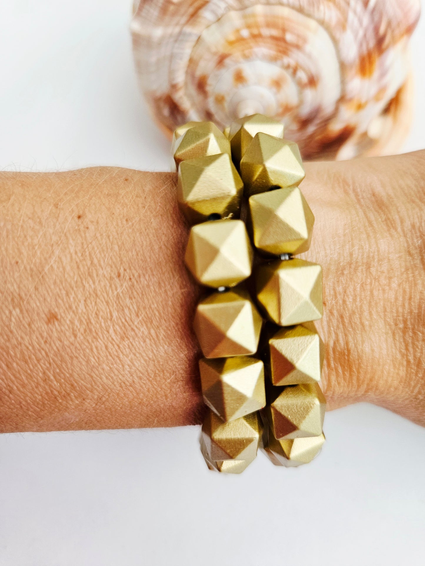 ISAURE | Bracelets acryliques or et orange