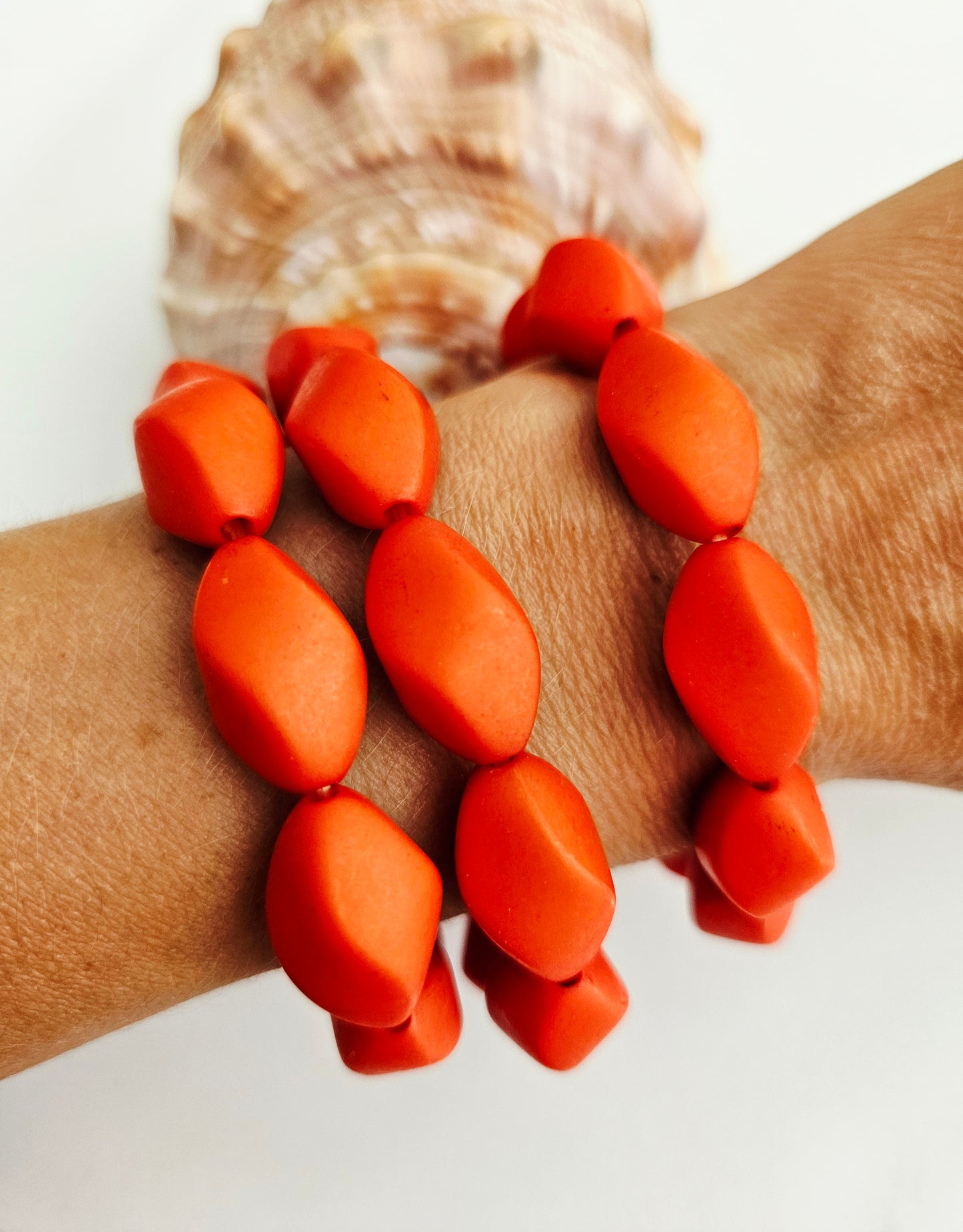ISAURE | Bracelets acryliques or et orange