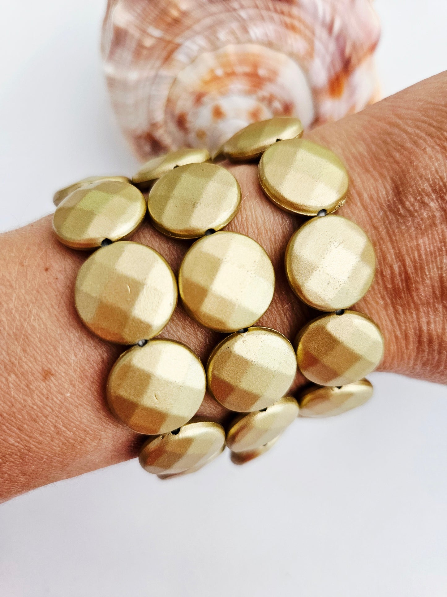 ISAURE | Bracelets acryliques or et orange