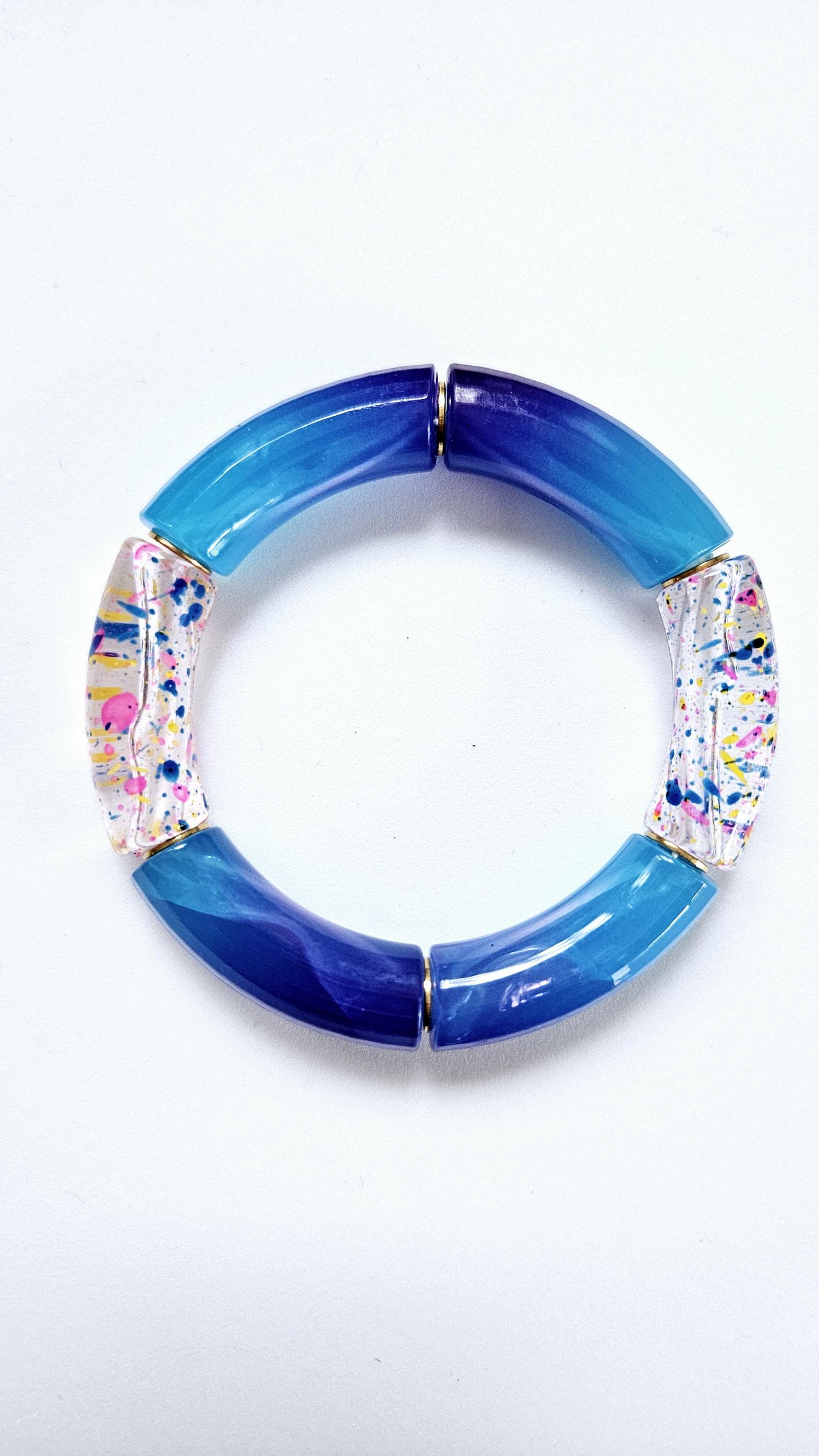 ANNA | Jonc acrylique perles tubes incurvées | MAXI Mykonos