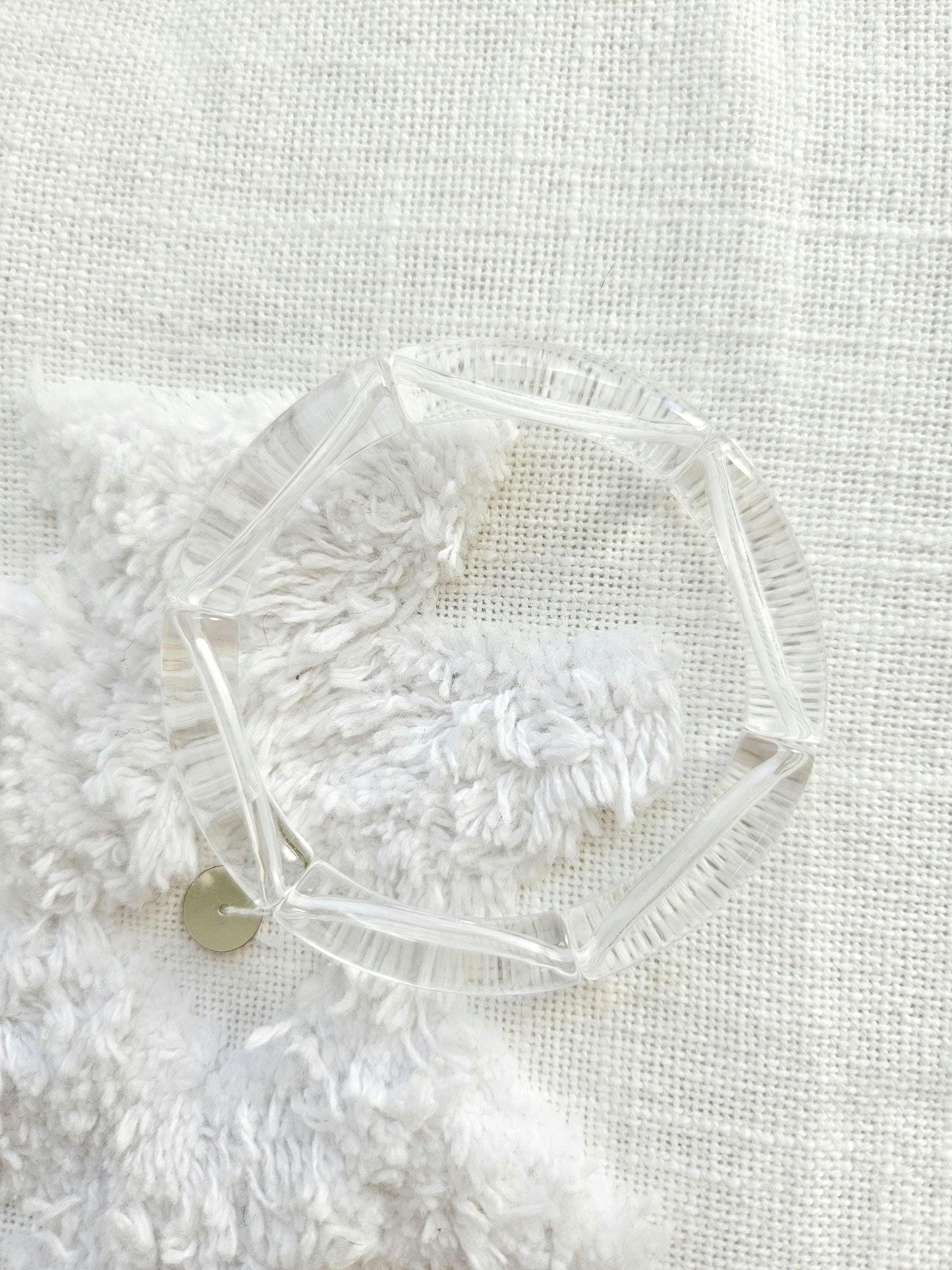 ANNA | Bracelet jonc perles incurvées | Glow argent