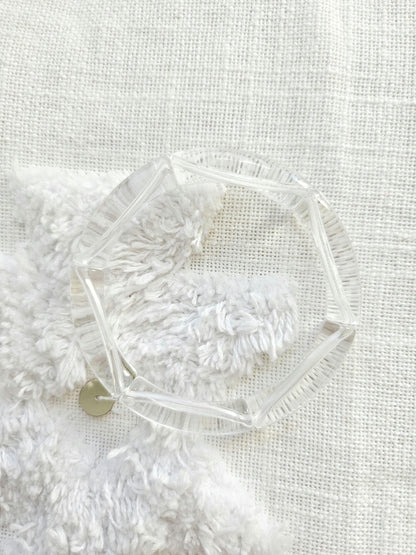 ANNA | Bracelet jonc perles incurvées | Glow argent