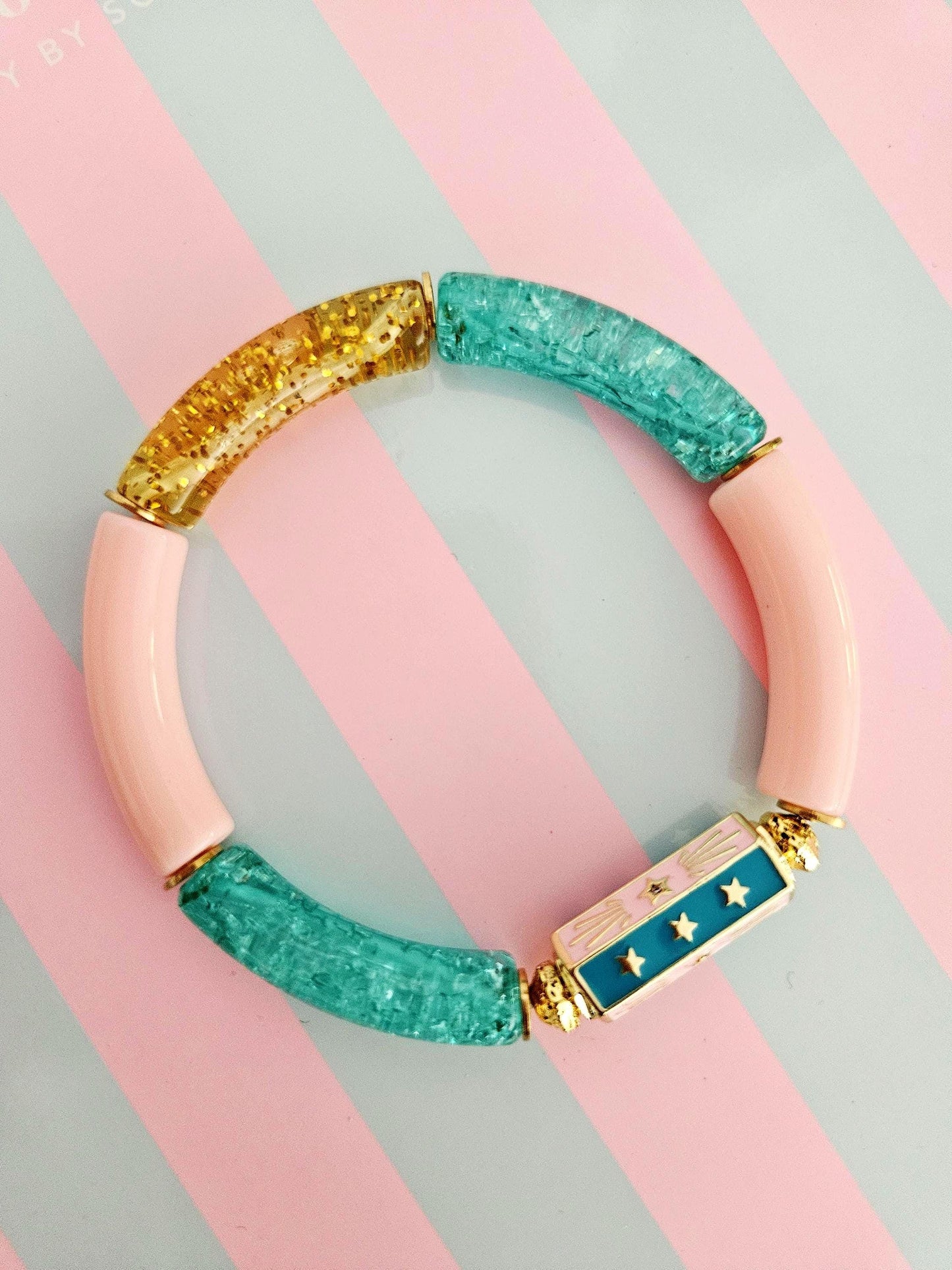 BAHIA | Bracelets jonc bleu et rose