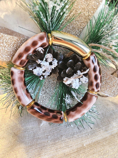 ANNA | Jonc acrylique perles tubes incurvées