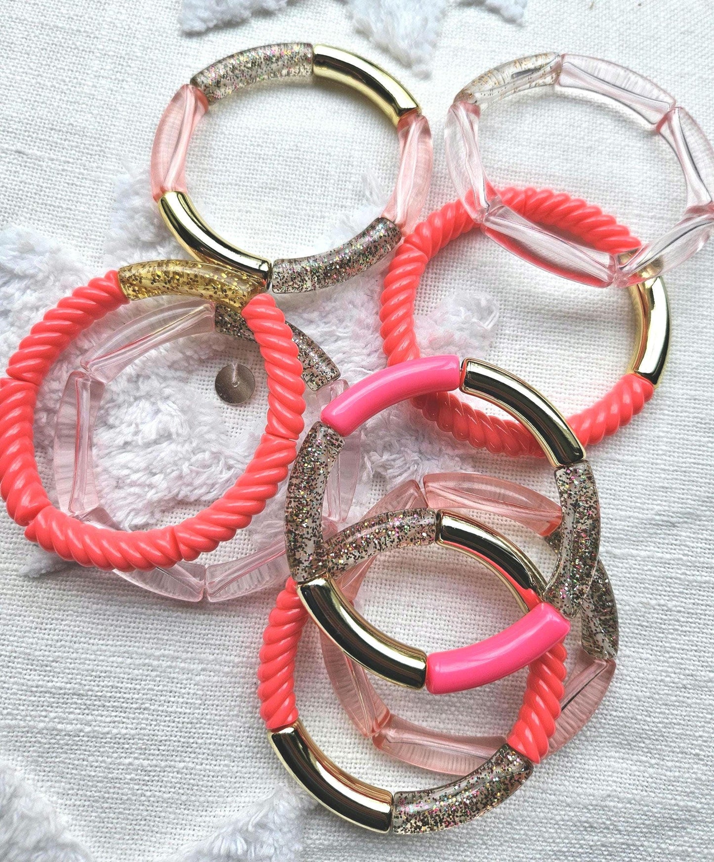 ANNA | Jonc tube rose néon