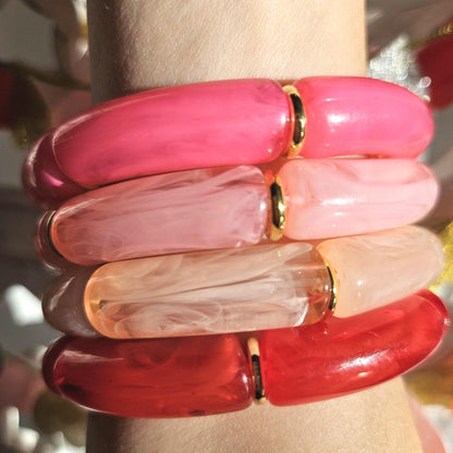 ANNA | Jonc acrylique perles tubes incurvées