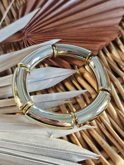 ANNA | Jonc acrylique perles tubes incurvées