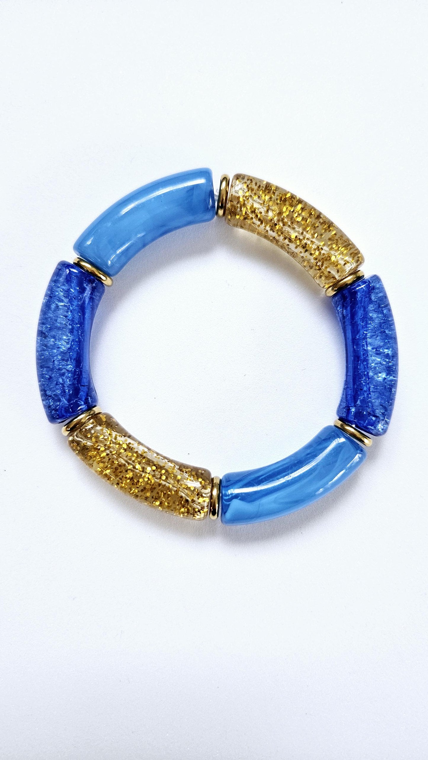 ANNA | Jonc acrylique perles tubes incurvées | MAXI Mykonos