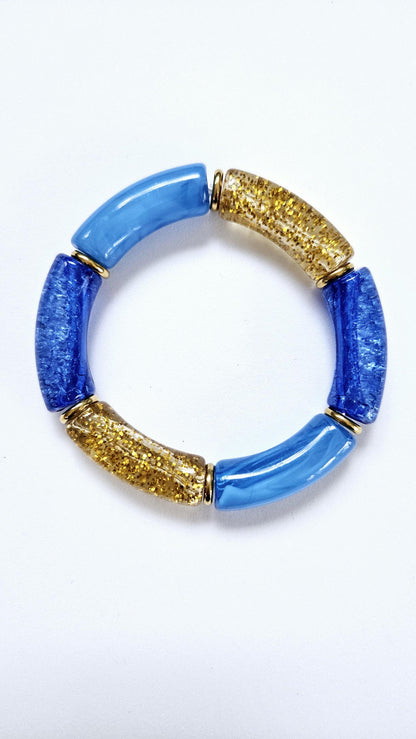 ANNA | Jonc acrylique perles tubes incurvées | MAXI Mykonos