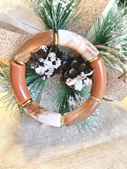 ANNA | Jonc acrylique perles tubes incurvées