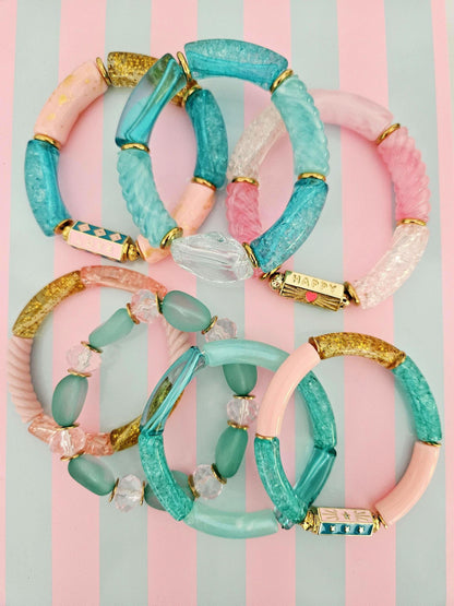 BAHIA | Bracelets jonc bleu et rose