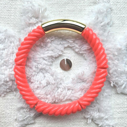 ANNA | Jonc tube rose néon