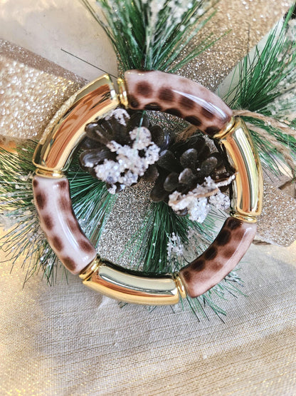 ANNA | Jonc acrylique perles tubes incurvées