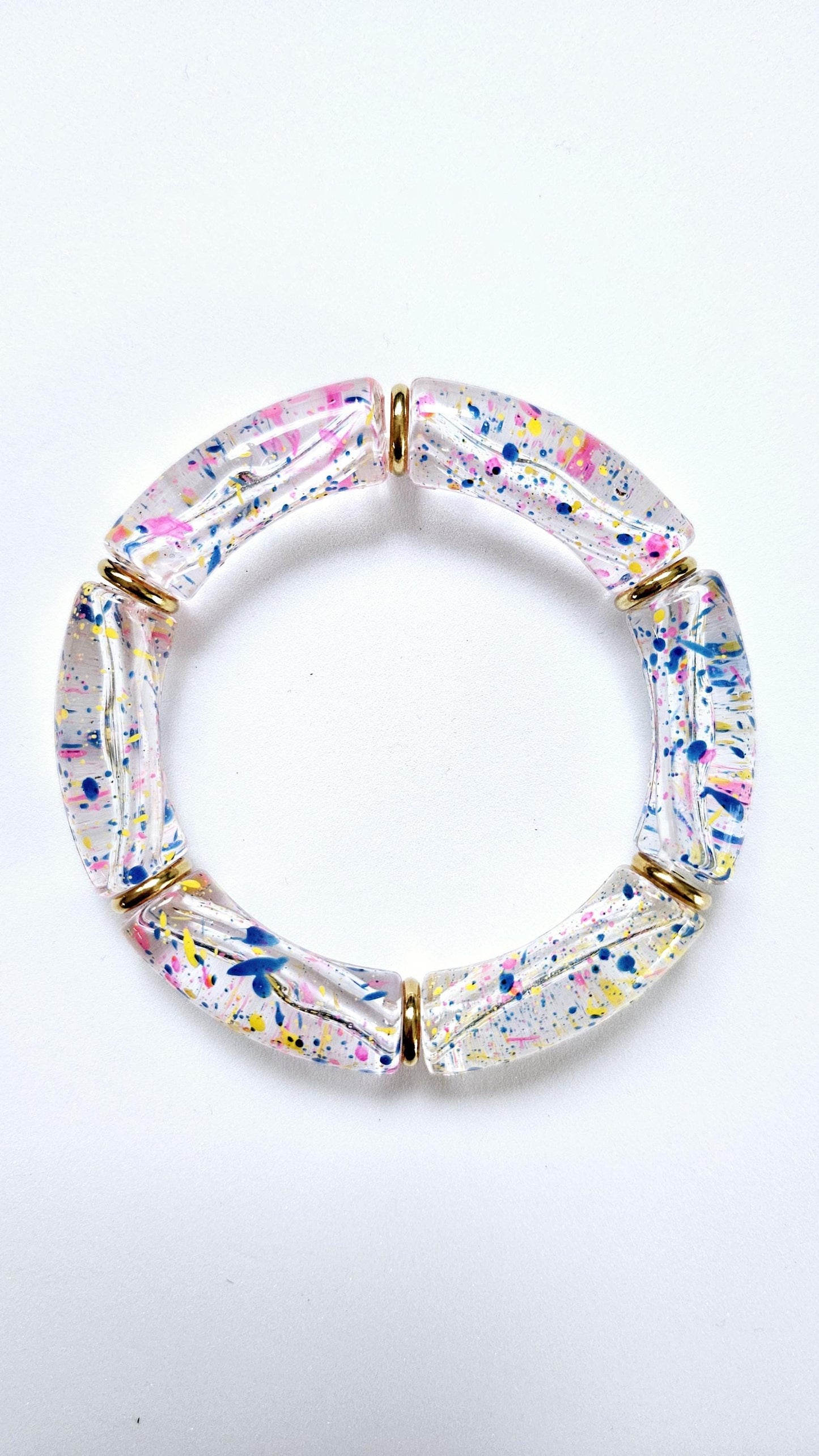 ANNA | Jonc acrylique perles tubes incurvées | MAXI Mykonos