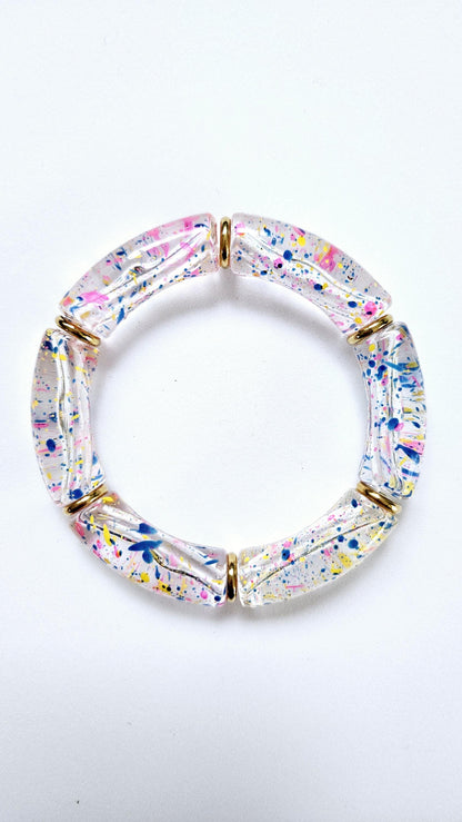 ANNA | Jonc acrylique perles tubes incurvées | MAXI Mykonos