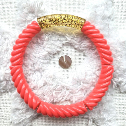 ANNA | Jonc tube rose néon