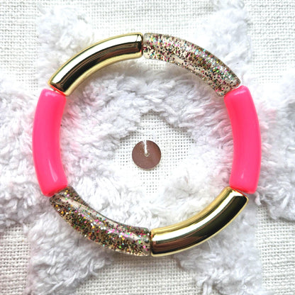 ANNA | Jonc tube rose néon