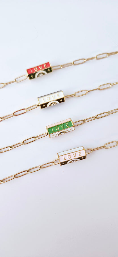 LENA | Collier acier LOVE 💚