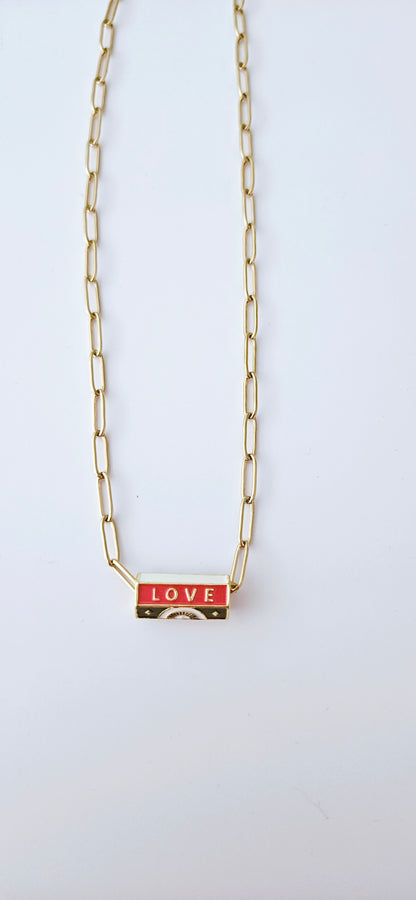 LENA | Collier acier LOVE 💚