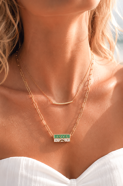 LENA | Collier acier LOVE 💚