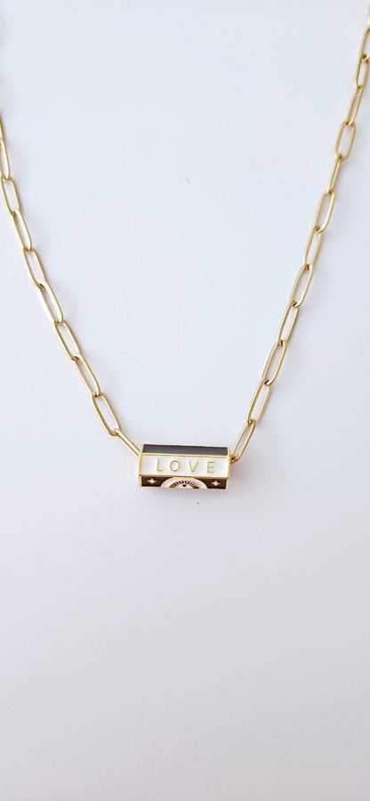 LENA | Collier acier LOVE 💚