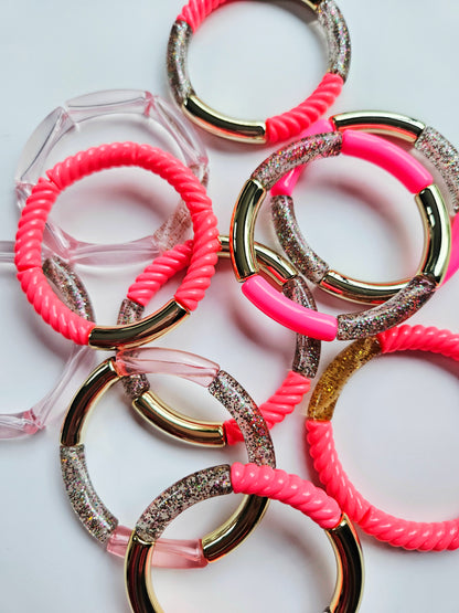 ANNA | Jonc tube rose néon