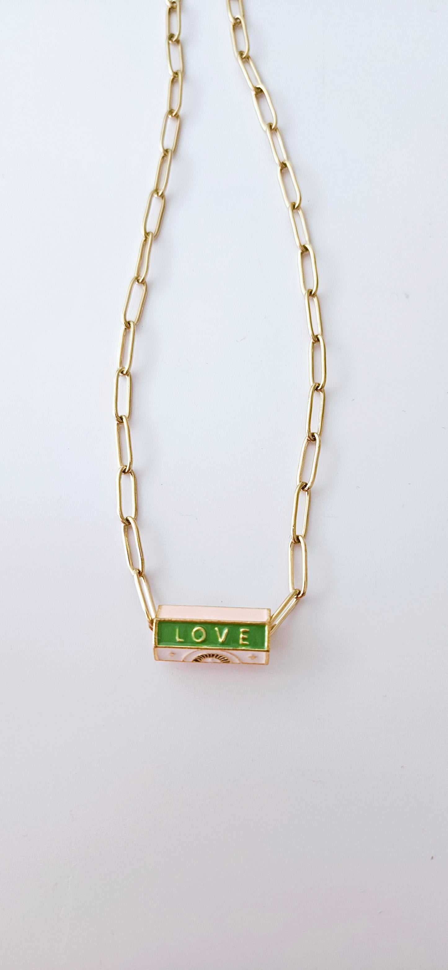 LENA | Collier acier LOVE 💚