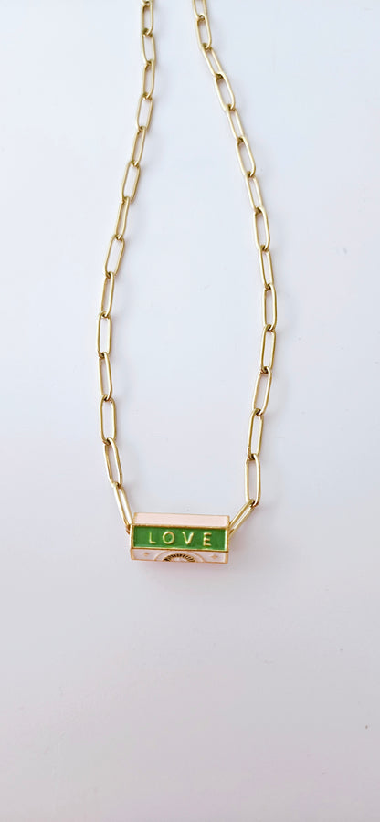 LENA | Collier acier LOVE 💚