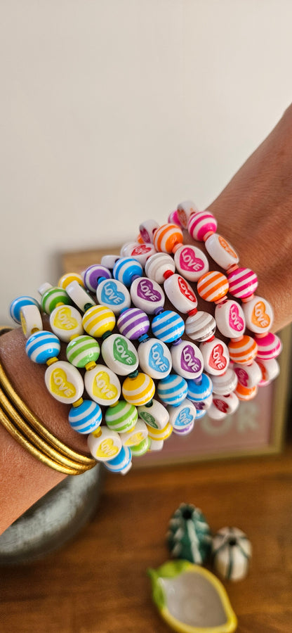 INDILA | Bracelet Love colorés